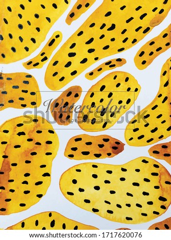 Abstract watercolor pattern on modern Thai leopard pattern.Watercolor abstract patterns come in a variety of colors.