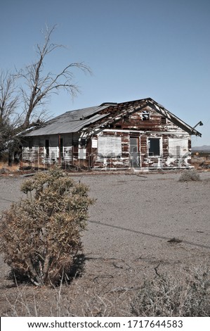 Old house in Route 66 highway. California. USA.