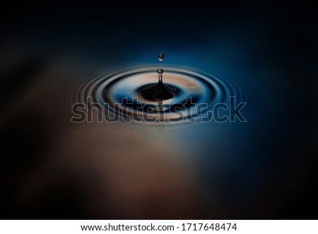 Drop of water ripples in slow motion