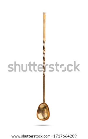  beautiful copper antique spoon isolated on white background Royalty-Free Stock Photo #1717664209