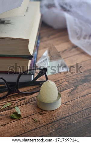 A book lying on the boards, the path to knowledge, pleasant leisure and relaxation