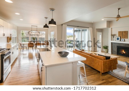 Beautiful Farm House Living Space Royalty-Free Stock Photo #1717702312