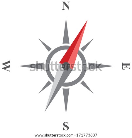 Compass vector icon. Wind rose isolated on white background. 