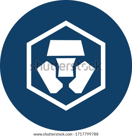 Crypto.com token coin logo vector icon Royalty-Free Stock Photo #1717799788