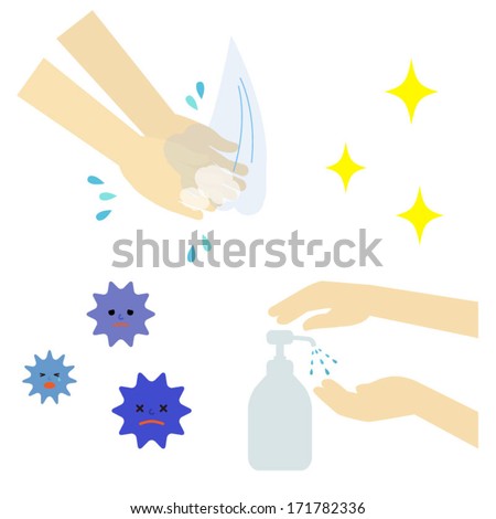 Hand washing set / Vector EPS 10 illustration 