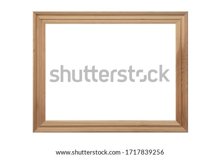 carved vintage wooden photo picture frame isolated on white background.