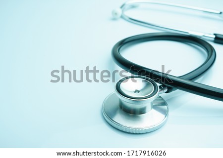composition of the medical object. stethoscope on white background. selective focus