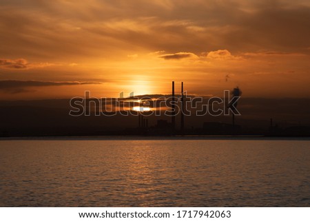 THE POOLBEG STACKS [AS SEEN FROM CLONTARF ROAD IN DUBLIN