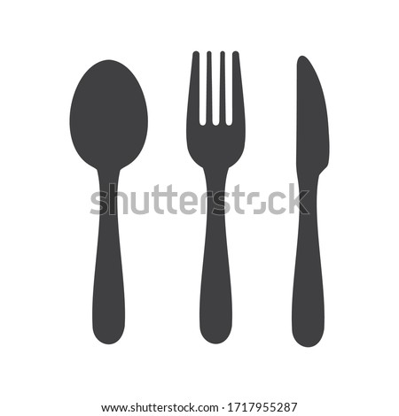 Cutlery icon. Spoon, forks, knife.  restaurant symbol  vector illustration Royalty-Free Stock Photo #1717955287