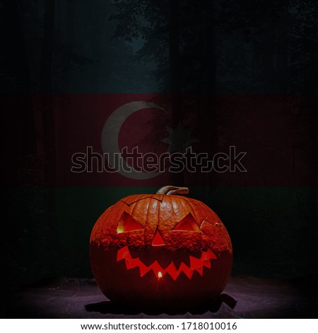 halloween backgraund Azerbaijan flag, Azerbaijan haloween 