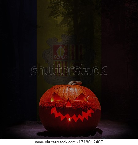 halloween backgraund andorra flag, andorra haloween 