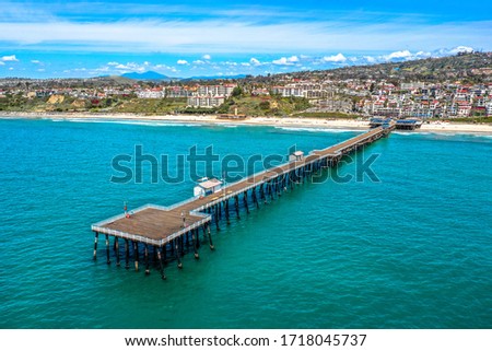 Drone Shot of San Clemente Pier Royalty-Free Stock Photo #1718045737