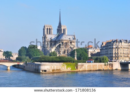 Paris, France. Cite island in the sunny summer morning  Royalty-Free Stock Photo #171808136