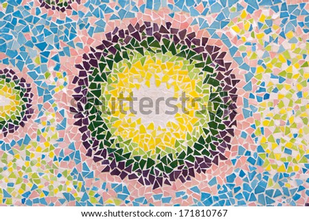 Ceramic tile patterns and colors.