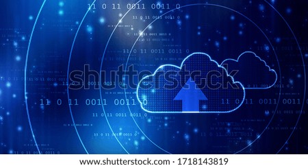 2d illustration Cloud with uploading downloading arrow 