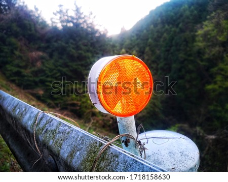 Filming a Reflector Delineator on a Japanese Road