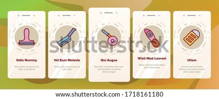 Slicer Kitchenware Onboarding Icons Set Vector. Manual And Electronic Food Slicer, Pizza Cutter, Cheese Knife Kitchen Utensil Illustrations
