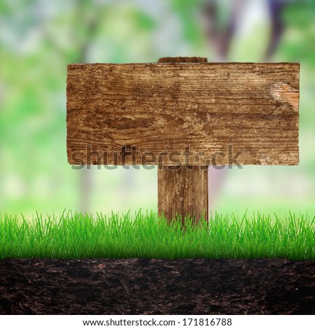 Sign board in the soil