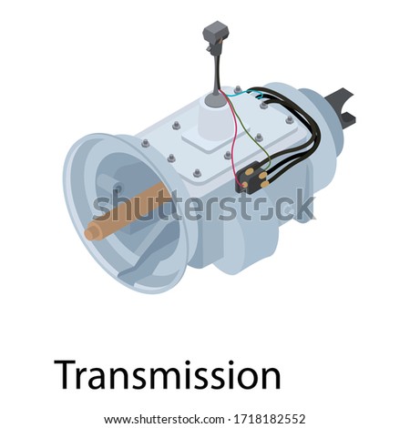 Transmission icon. Isometric of transmission vector icon for web design isolated on white background