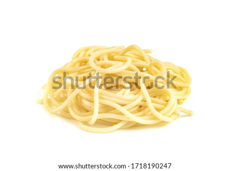 Spaghetti noodles isolated on white background  Royalty-Free Stock Photo #1718190247