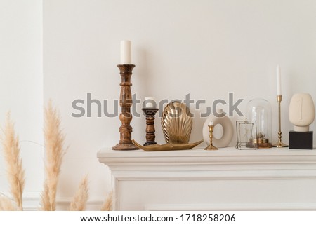 decorative items in a stylish interior Royalty-Free Stock Photo #1718258206