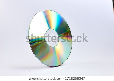 vertical cd on white background Royalty-Free Stock Photo #1718258347