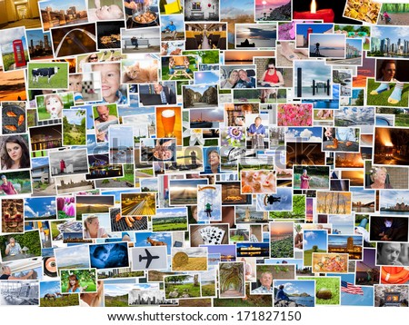Collage of photos of a persons life in 4x3 ratio Royalty-Free Stock Photo #171827150