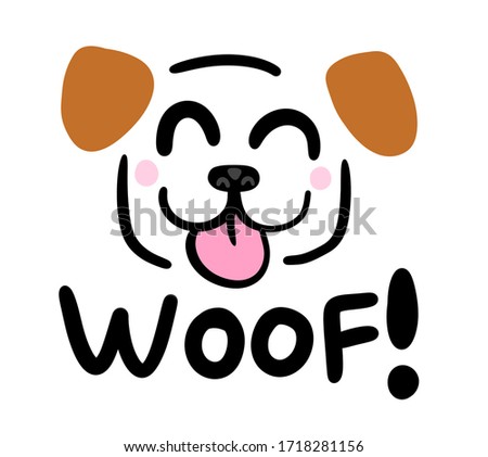 Digital illustration of a adorable happy dog background
