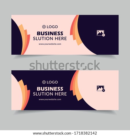Social Media Cover Design Business Company Web Banner Corporate cover design with photos circle Vector Template