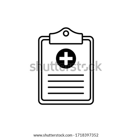 Medical record icon, medical report icon, vector isolated