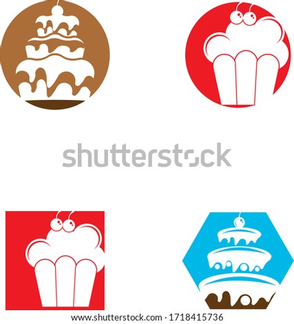 cake illustration logo vector template
