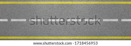 Top view of bitumen road with lanes and limits sign concept Royalty-Free Stock Photo #1718456953