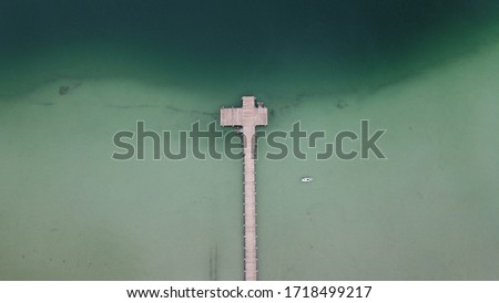 Drone shot above a beautiful bavarian Lake