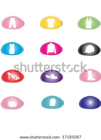 vector illustration of fashion icon buttons
