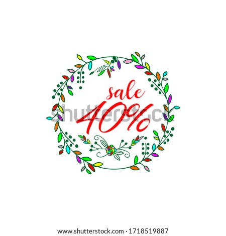Special offer  sale banner, up to 40% off. Vector illustration.