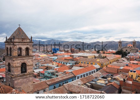 panoramic view of the city of Potosi from the roof of the convent of San Francisco, Bolivia