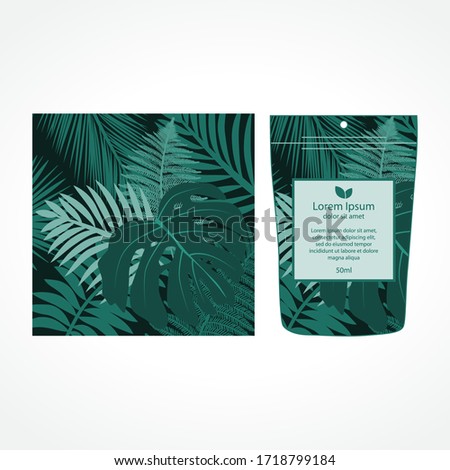 green jungle tree branches, vector packaging design