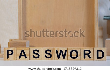PASSWORD word made with building blocks, business concept