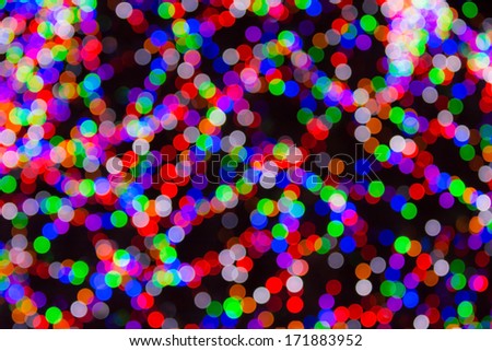 Photo of hundreds of colorful Christmas lights Bokeh. Great for a Christmas background or party background.