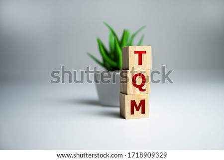 Total Quality Management TQM word on wooden cubes, business concept acronym Royalty-Free Stock Photo #1718909329