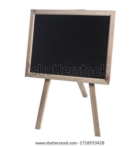 Blank wooden foldable sidewalk signboard or sign isolated on transparent background including clipping path.