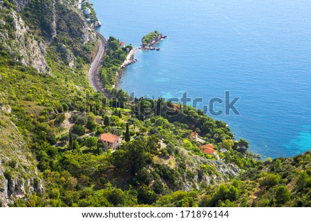Cote d'Azur mediterranean coast, France Royalty-Free Stock Photo #171896144