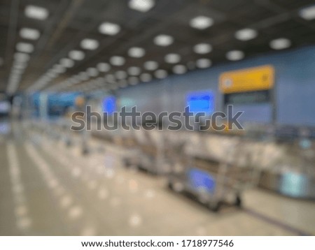 Blurred atmospheric pictures of international airport backgrounds during Covid-19 outbreak