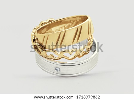 Jewelry, ring  gold silver diamond Royalty-Free Stock Photo #1718979862