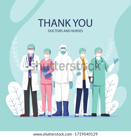 thank you doctors and nurses Royalty-Free Stock Photo #1719040129