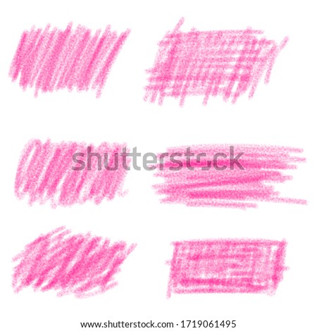 Colorful square backgrounds by crayon set. Hand drawn kids scribble style.