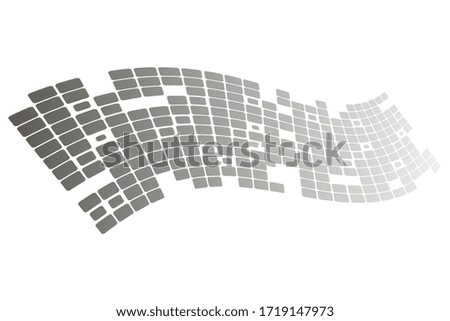 Wave of geometric elements, composition of squares, technological background
