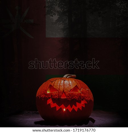 halloween backgraund Oman flag, Oman haloween