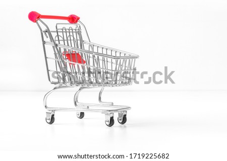  Mini Shopping cart on white background