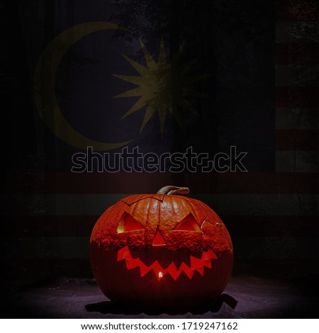 haloween backgraund Malaysia flag, Malaysia haloween
